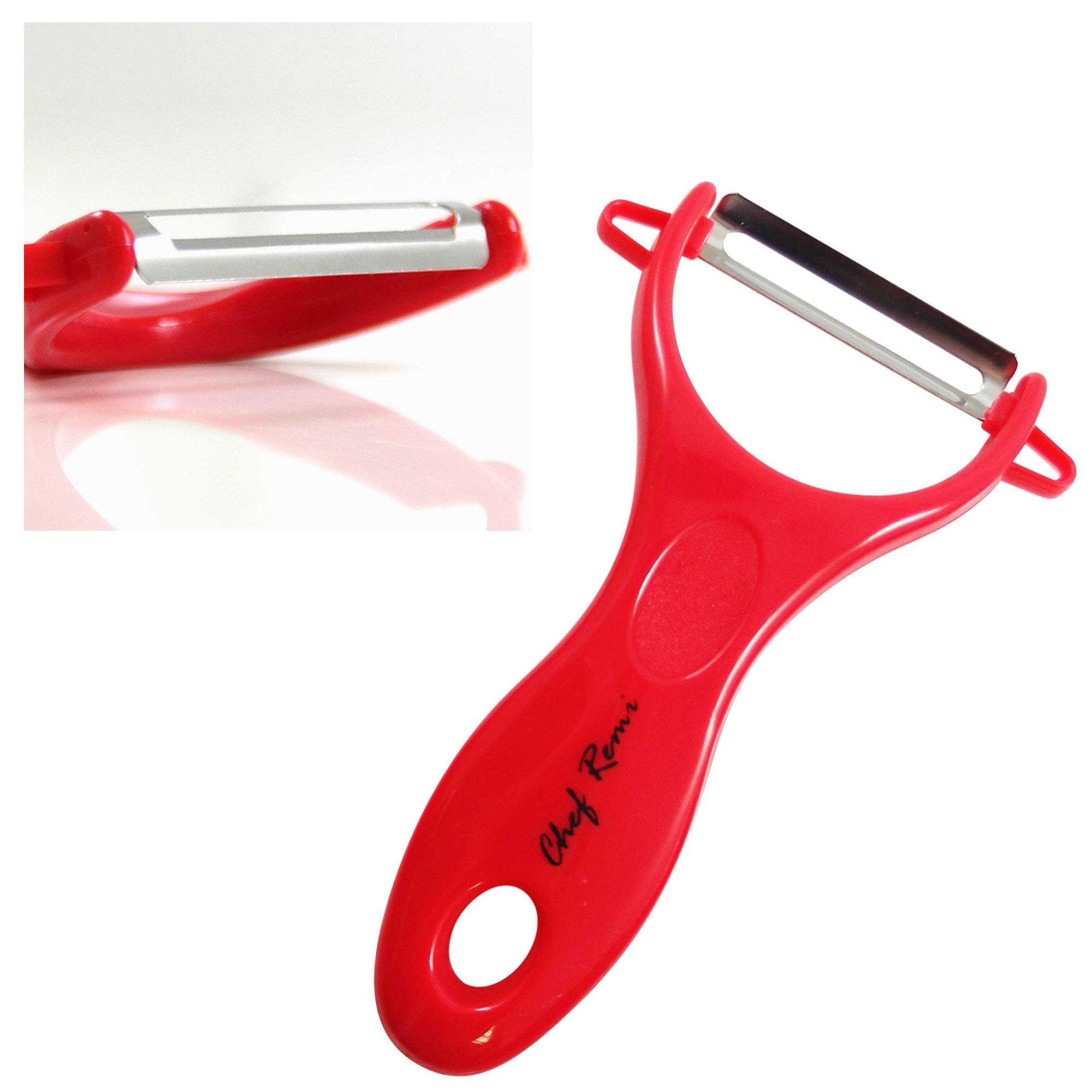 Set de Peladores de Verduras– Con Garantía de Sustitución de Por Vida – Hoja Serrada Pacer Tiras, Hoja Para Cortar Laminas y Hoja para Pelar– Cortador y Pelador para Frutas y Verduras Multi-Uso. Pelador de Patatas, Cortador de Verduras, Fru