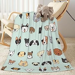 Duduho Cute Dogs Bed Blanket Ultra Soft Funny Puppy
