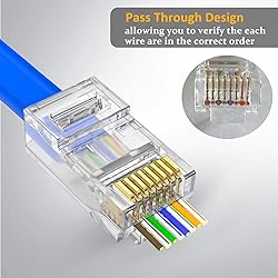 AOWIZ RJ45 Cat5 Cat6 Connector Pass Through RJ45