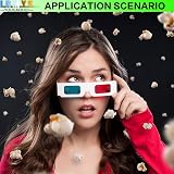 LRMYS 3D Paper Glasses Red Cyan Anaglyph White Frame 10 Pairs view 5