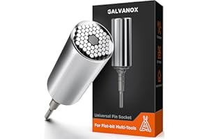 Galvanox Universal Socket Adapter Compatible with Leatherman Flat Bit System - Skeletool, Surge, MUT, Wave Plus and Signal Multitool Kit Set (Multi-Tool Accessories)