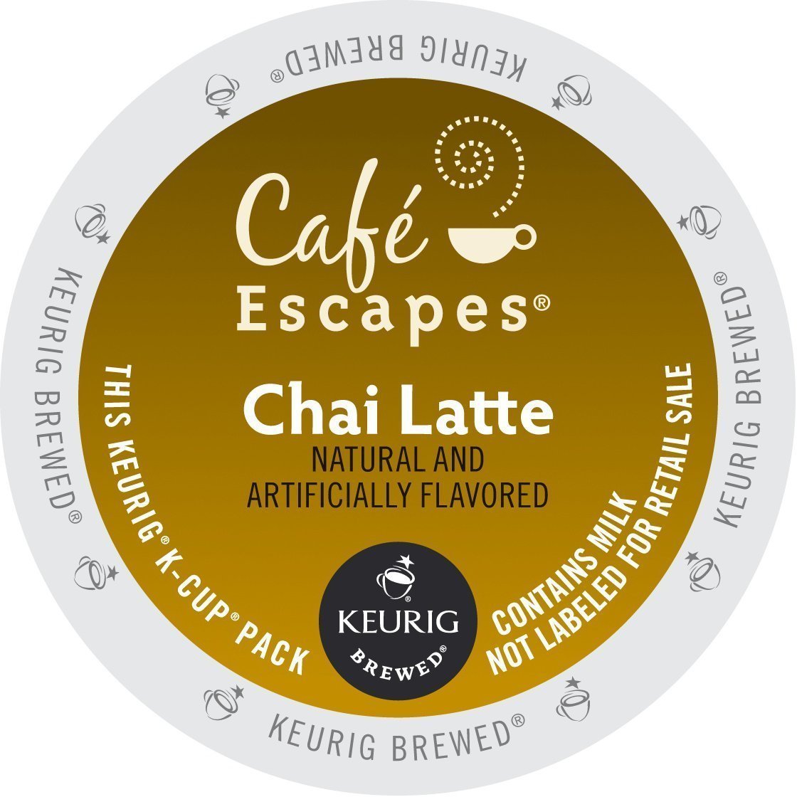 Keurig, Café Escapes Keurig K Cups, Chai Latte, KCup packs, 48Count