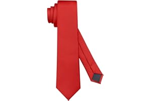 KOOELLE Men's Ties Solid Pure Color 2.35" (6CM) Plain Slim Necktie Skinny Ties For Men