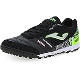 Joma Soccer Boots Turf, 6.5-12 US - Professional Cleats - Microfiber Upper, Chrome Sole, Heel Reinforcement - Mundial Black/Green