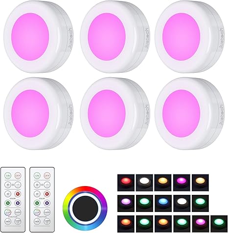 6 X Led Schrankleuchten 16 Farben Fernbedienung Rgb Amazon De Elektronik