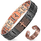 MagEnergy Men's Copper Magnetic Bracelet,99.9% Solid Copper Bracelets with Double-Row Strong Magnets,Adjustable with Sizing Tool Jewelry Box