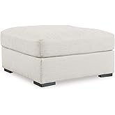 Signature Design by Ashley Accomplished Transitional Upholstered Square Oversized Accent Ottoman, Beige