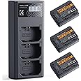 K&F Concept 3-Pack NP-FZ100 Battery and Upgraded LCD Battery Charger Compatible with Sony A7iii, A7iv, A7C, FX3, FX30, A9, A6