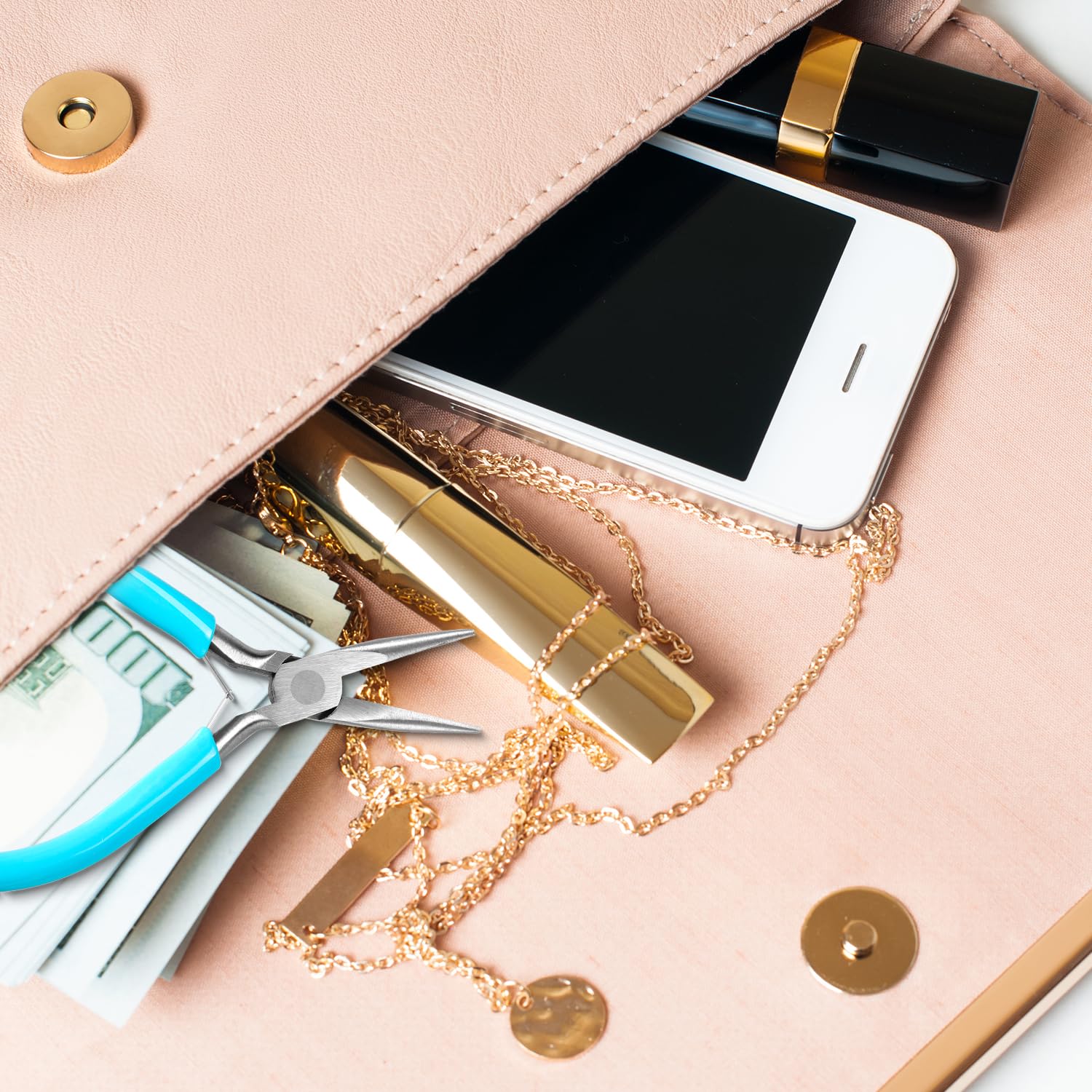 Needle Nose Pliers 4.5 Inch Jewelry Pliers Super Precision Jewelry Making Tools Comfort Grip Handle Craft Pliers for Jewelry Repair Wire Bending Gripping