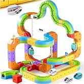 Oppvoci Electric Train Set, 3D Cube Track-DIY Rail Cube Block Kit | 3D Gravity-Defying Motorized Train Tracks, STEM Educational Building Toy Gift for Boys Girls Kids Age 3 4 5 6 7 8+