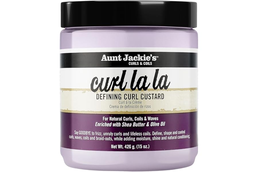 Aunt Jackie’s Curl La La, Lightweight Curl Defining Custard, Enriched with Shea Butter & Olive Oil, Basic, 15 Ounce