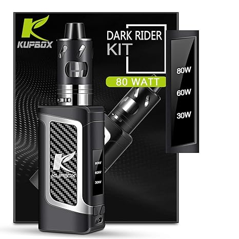 Kupbox E Zigarette Starter Set Ohne Nikotin, 80W E Shisha Dark Rider E zigarette mit 0.5Ohm 2ml Verdampfer Tank, 2000mah Akku