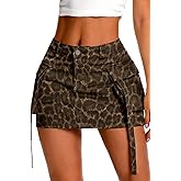 ELLEVEN High Stretch Denim Cargo Skirt for Women, Low Waist Y2k Mini Jean Skirt Cute Skirt with Pockets