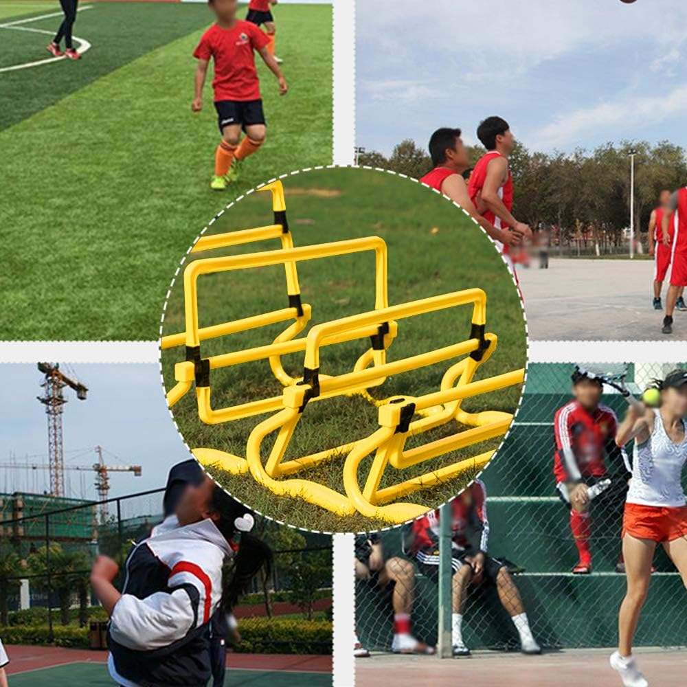 ASENVER 4 Height Adjustable Speed Training Hurdles Fitness & Speed Training Equipment (Set of 5) : Sports & Outdoors