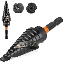 M35 Step Drill Bit Set 1/8-7/8(3 Pcs), Quick Change HSS Four