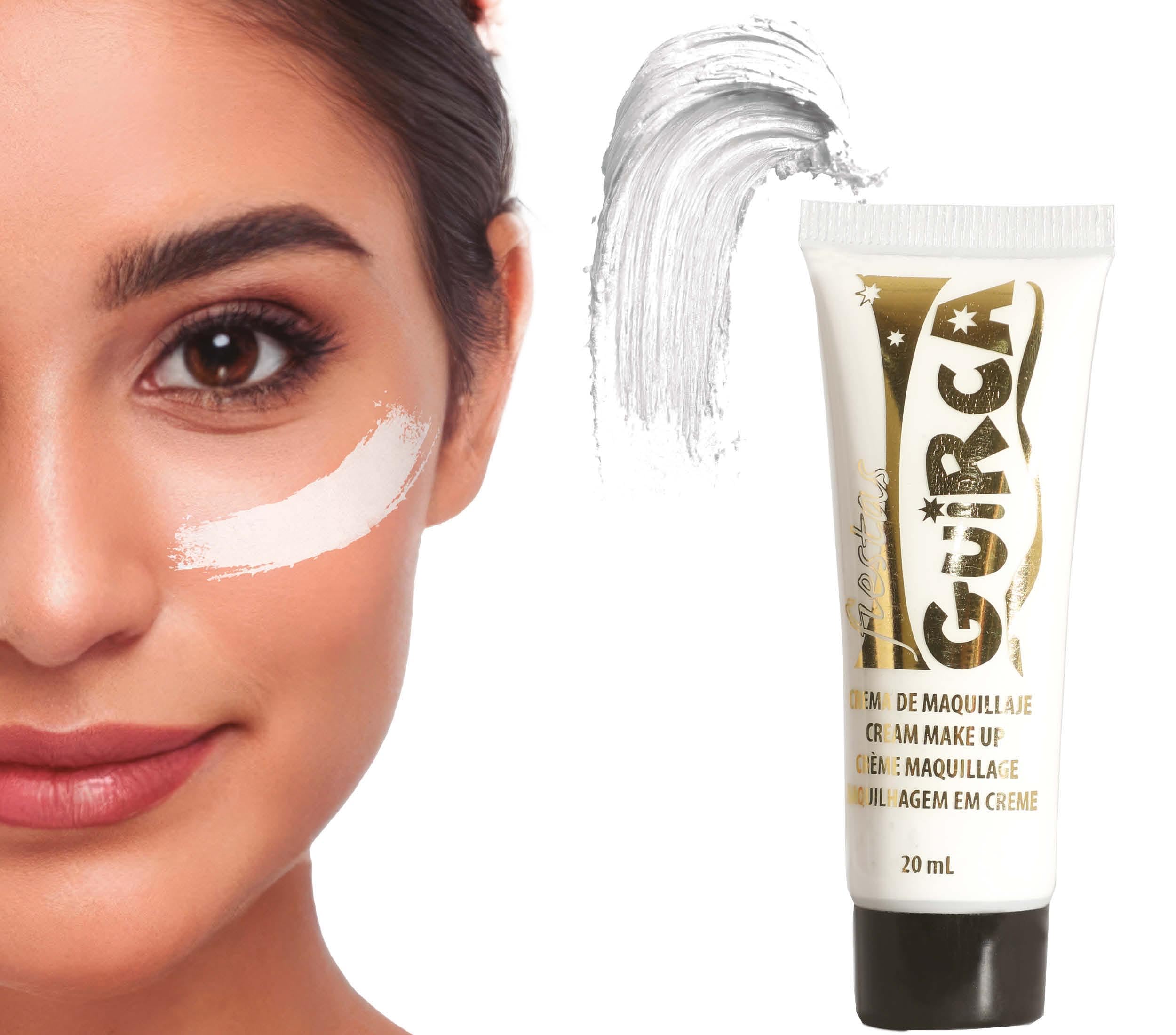 FIESTAS GUIRCA | White Cream Makeup Tube (20 ml) - Face and Body Paint for Halloween, Carnival and Themed Parties - Fancy Dress Accessory for Children and Adults - White