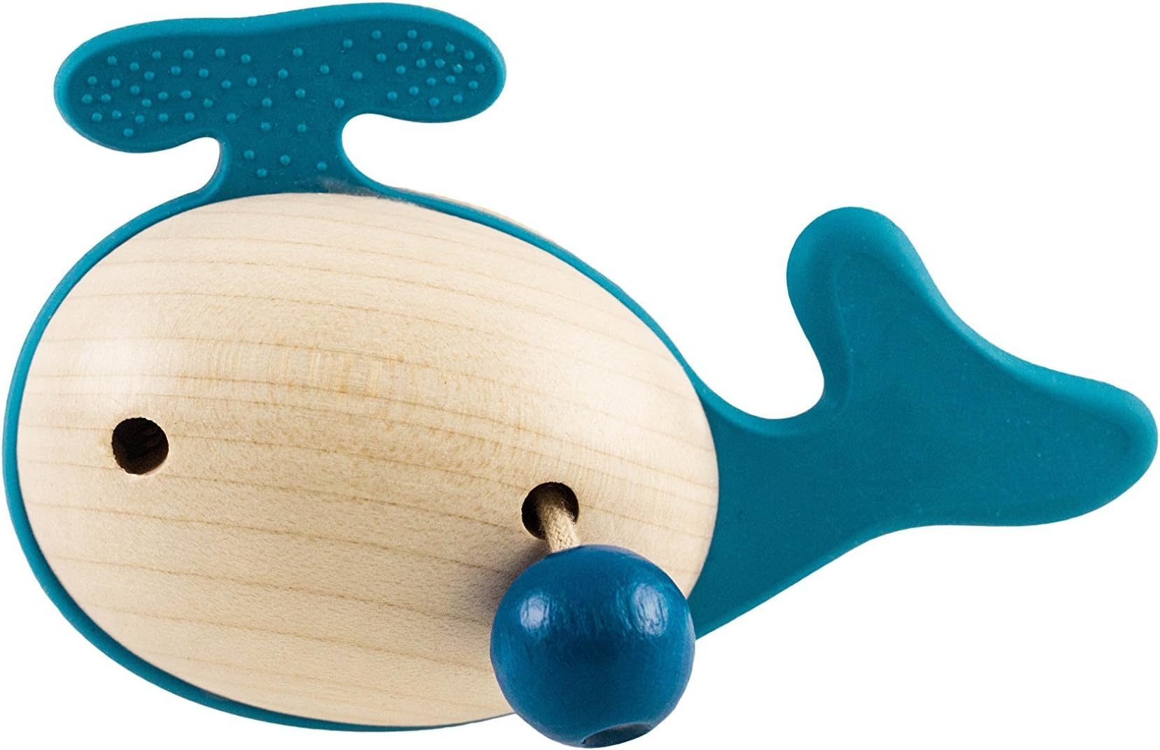 Little Big Things Greifling Jono + Wooden Grasping Toy Whale Blue