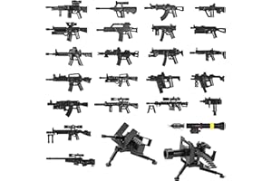 MaozyHomie 25 Pcs Weapons Pack Military Toy Soldiers Figures Army Equipment Toy Set - Gear Sets Pieces Weapon Battle Building Blocks Compatible with Major Brand, 3 Years Old and up