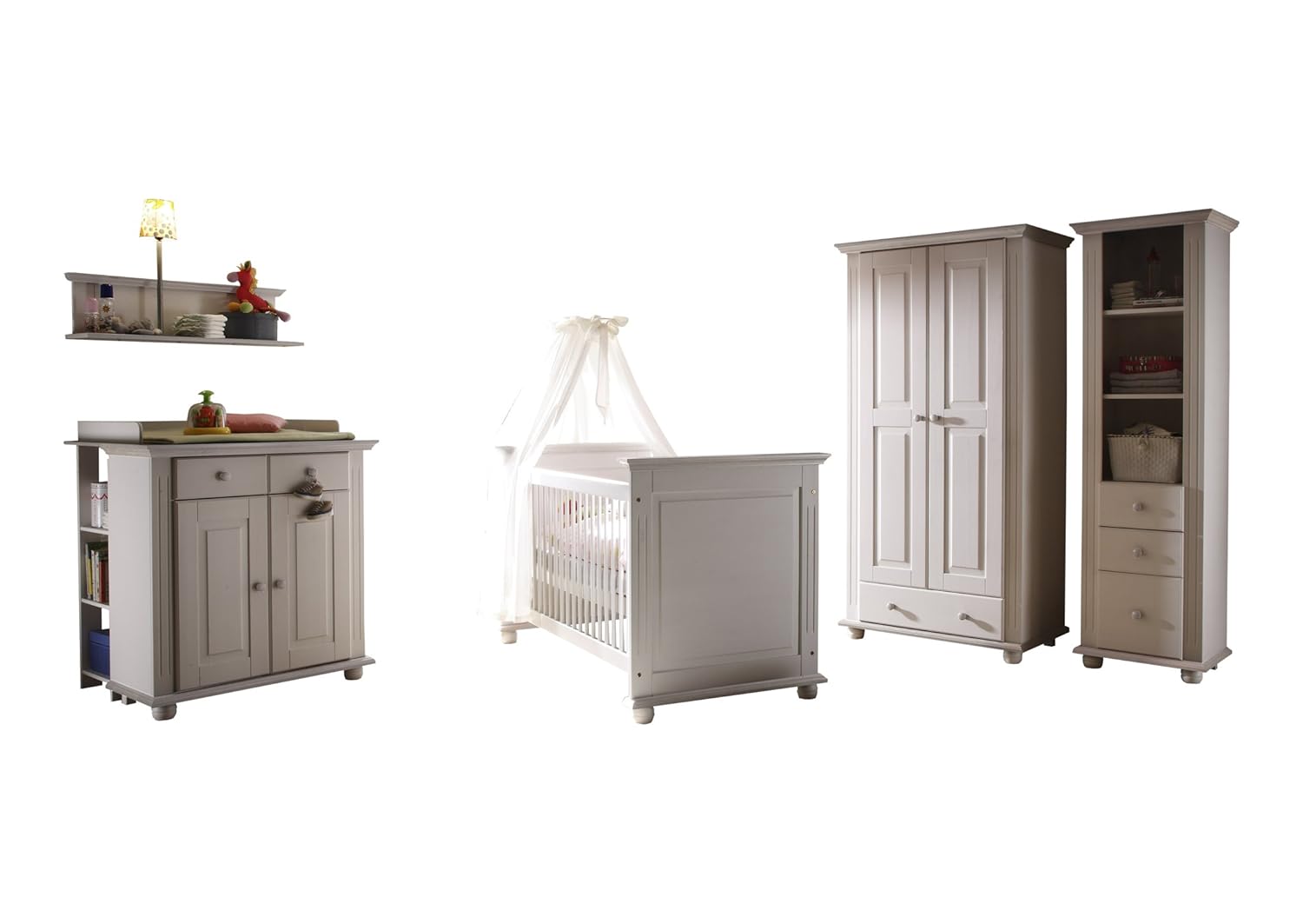 Ticaa Babyzimmer Laura I 6 Teilig Kiefer Weiss Amazon De Baby