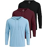 Real Essentials 3 Pack: Men's Cotton Lightweight Casual Pullover Drawstring Hoodie With Pocket (Available In Big & Tall)