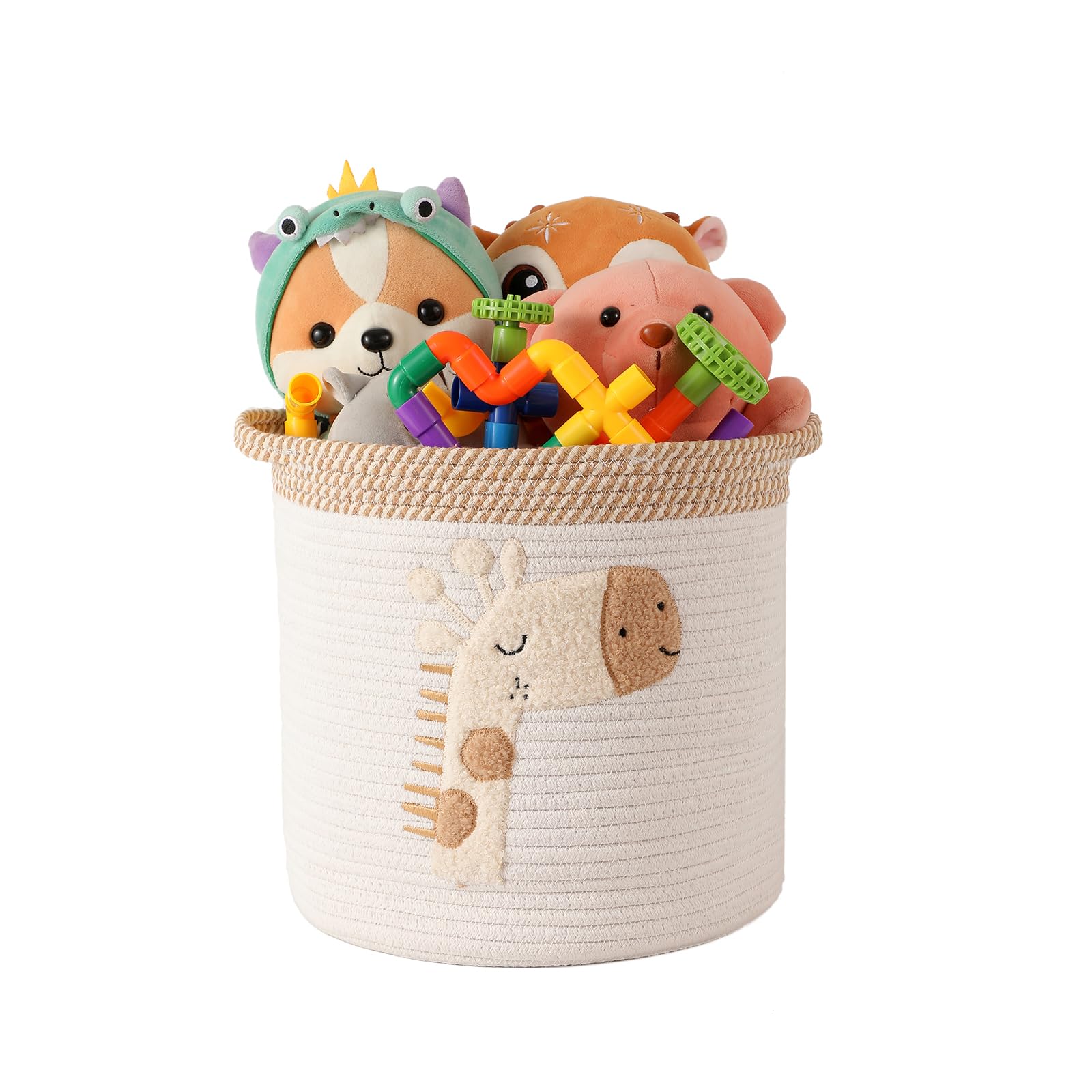 YFNHOME Large Cotton Rope Giraffe Toy Storage Basket