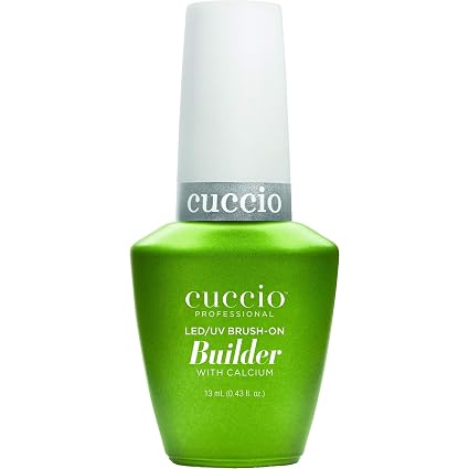 Cuccio Pro LED/UV Brush-On Builder Gel – Clear With Calcium, 4oz, For Nail Extension & Strength