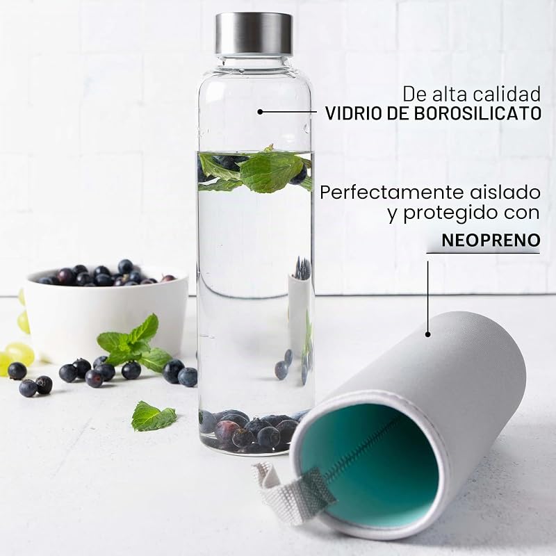 Botella de Cristal 500 ml - Con Funda de Neopreno — foto 2 de 7