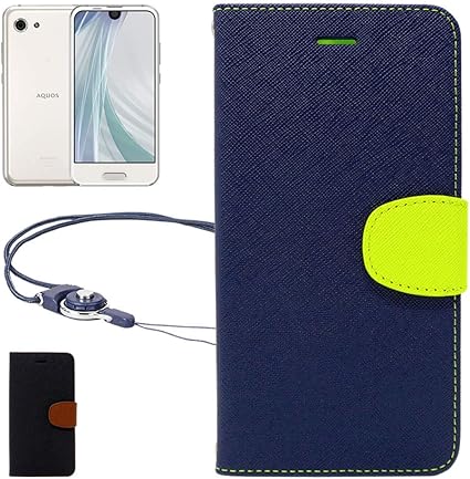 Amazon Co Jp シズカウィル Shizukawill Sharp Aquos R Compact Au Shv41 Simフリー Sh M06 専用 手帳型 ケース カバー 2wayワンタッチ着脱ストラップ付 カード収納あり シャープ Softbank Aquos R Compact 対応 手帳ケース アクオスr コンパクト 手帳カバー Aquos