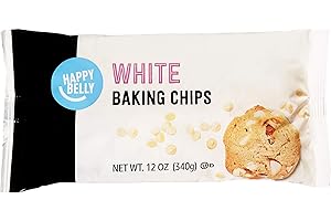 Amazon Brand - Happy Belly White Vanilla Flavored Baking Chips, 12 Ounce