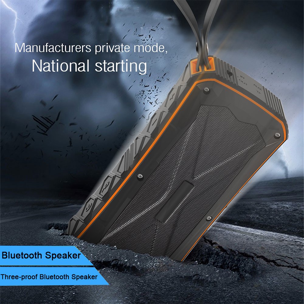 Bluetooth Speaker,POWERIVR Outdoor Sports Portable IPX6 Waterproof Bluetooth Speaker 4.1,Built in Mic,Enhanced Bass Sound,Double Horn Hands-Free Water Resistant Speaker (Orange)