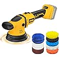 VERVEWAVE Cordless Buffer Polisher Kit for Dewalt 20V Battery (No Battery), 6-Inch Orbital Car Polisher Variable Speed 1800—5500 RPM, 17PCS Polishing Accessories, for Car Polishing/Waxing (Tool Only)