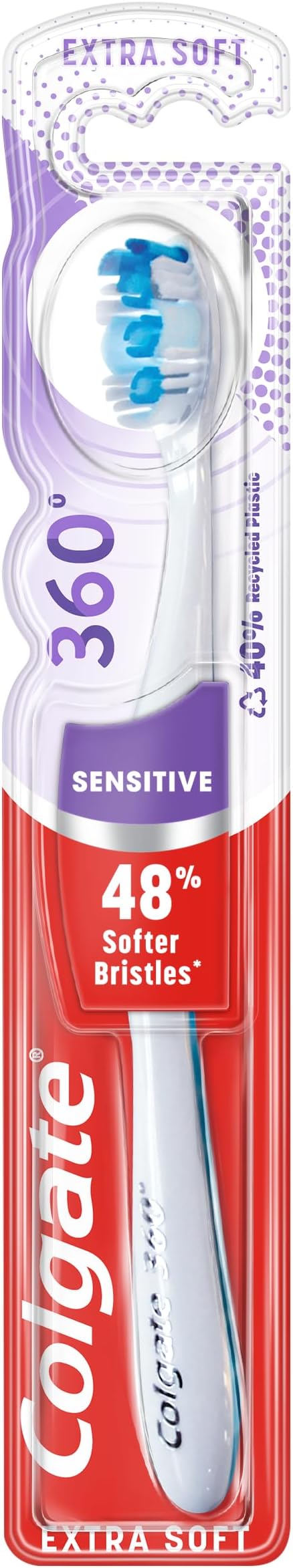 Colgate 360 Sensitive Extra Soft Manual Toothbrush - 48% Softer Bristles