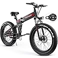 TotGuard Electric Bike, 26" x4.0 Fat Tire Electric Bike with 975W Peak Motor, 48V 10.4Ah Removable Battery, Foldable Ebike, 21.6MPH Electric Mountain Bike, Dual Shock Absorbers, 21 Speed