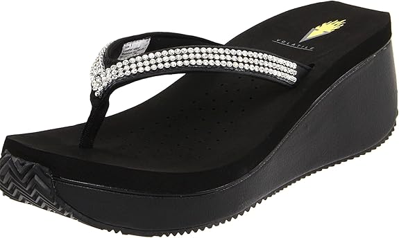 volatile flip flops with rhinestones