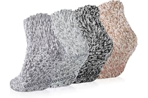 Revosoxs Fuzzy Grip Socks for Women Men,Thick Warm Slipper Cozy Fluffy Non Slip Ankle Hospital socks With Grips.