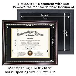 GraduationMall 8.5x11 Diploma Frame with Black over