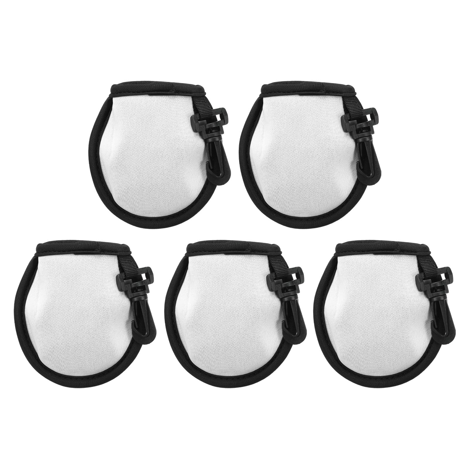 PATIKIL Golf Ball Washer Pouch, 5 Pack Portable Golf Balls Cleaner Pocket Bag with Hanging Clip for Women Men Golf Exercise, White