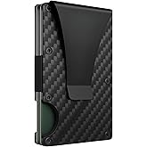 DEMVRI Carbon Fiber Wallet for Men Slim RFID Blocking Minimalist Card Holder with Money Clip, Scratch-Resistant Ultra-Light Metal Wallet, Compact Design, Gift Box Included