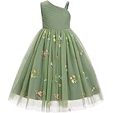 EULIMENE Flower Girl Dresses for Wedding Tulle Birthday Dress Floral A Line Pageant Dresses Summer Party Dress Prom Dress