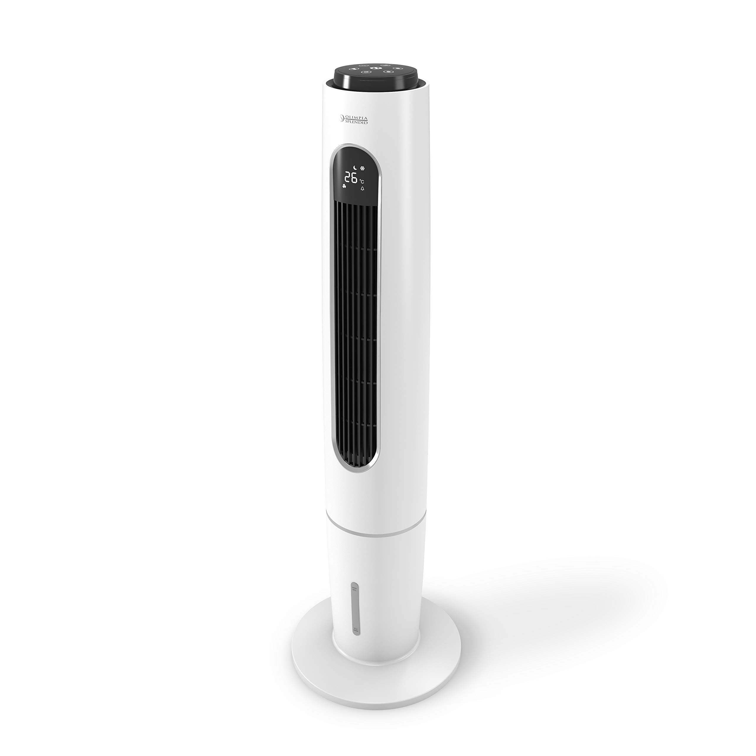 Olimpia Splendid 99312 Peler Tower Rafraîchisseur Ioniseur À Tour Avec Base Oscillante, Minuteur Et Bidon 3,5 Litres, 300 M3/H, 65 W