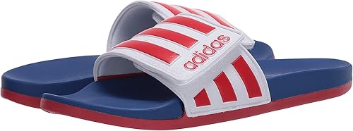 Amazon アディダス メンズサンダル 靴 Adilette Comfort Adj Footwear White Scarlet Team Royal Blue 4 22cm D Medium 並行輸入品 Adidas アディダス ファッションサンダル