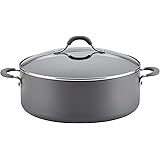 Circulon Radiance Hard Anodized Nonstick Stock Pot/Stockpot with Lid - 7.5 Quart, Gray