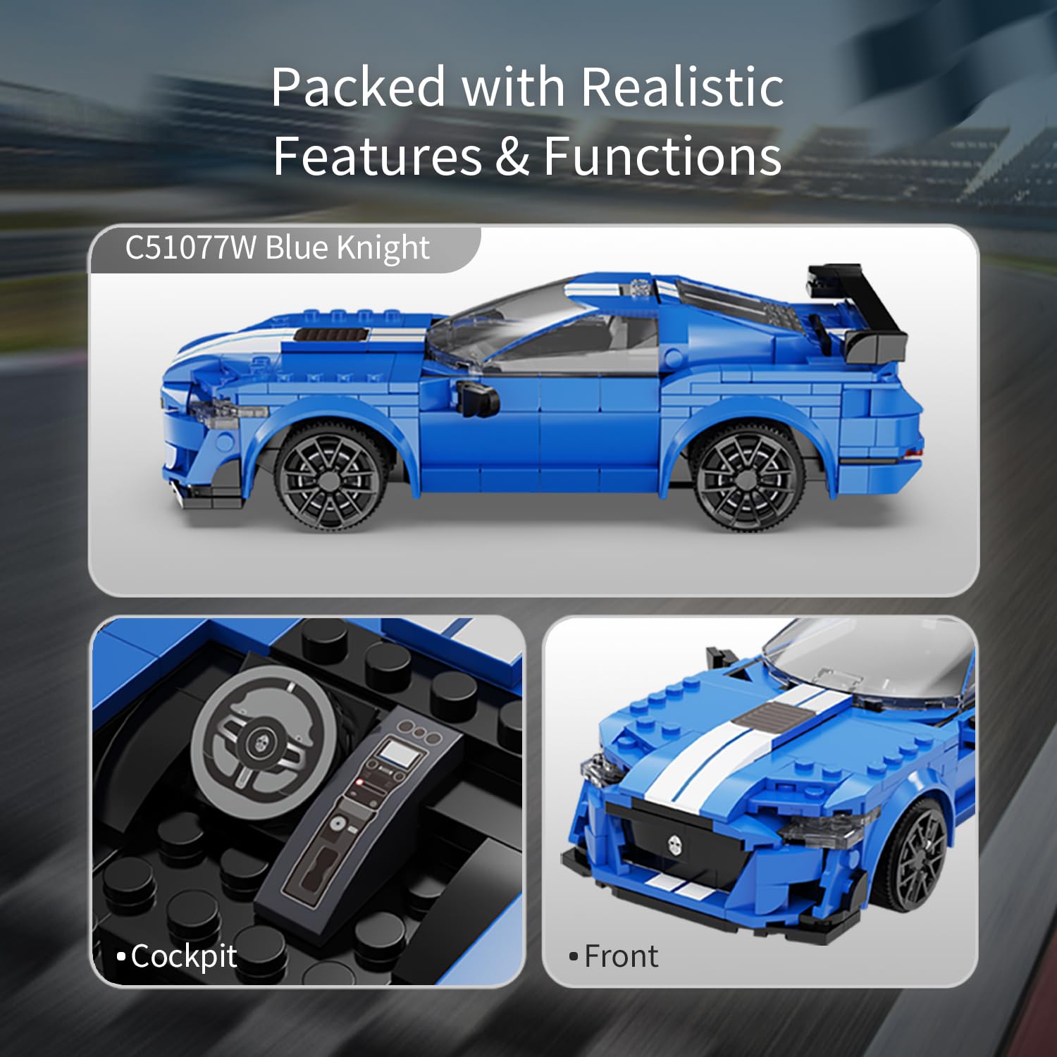 CADA Blocks RC Ritter-500 Fahrzeug blau 325 Teile 6