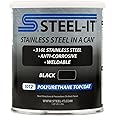 Steel-It 1012Q Polyurethane Topcoat, Weldable, Superior Anticorrosion Coating - Black (1 Quart)