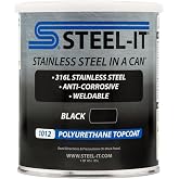 Steel-It 1012Q Polyurethane Topcoat, Weldable, Superior Anticorrosion Coating - Black (1 Quart)
