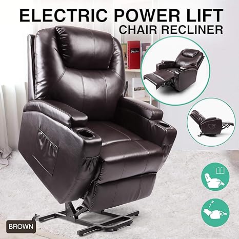 sillon reclinable de piel con calefaccion electrica para masajes de manos reclinable para sala de estar sofa con soporte para vasos giro de 360