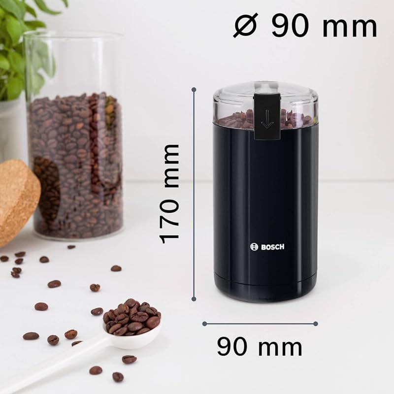 Bosch hogar tsm6a013b - moedor de café elétrico, 180 w, capacidade 75 gramas, preto