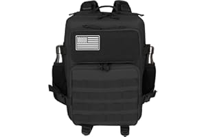 ROGJUK 25L Small Military Tactical Backpack For Men Woman Molle Army Pack Survival Bug Out Bag Hiking Rucksack Gym Backpacks With Bottle Holder Outdoor Camping Work Daypack Black