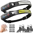 Headlamp Rechargeable, 2 Pack LED Headlamp 230° Wide Beam 2000 Lumen with Motion Sensor, Super Bright IPX5 Waterproof Head La