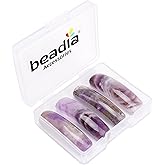 BEADIA Natural Curved Amethyst Stone Beads 36x10mm 4pcs for DIY Bracelet Jewelry Making